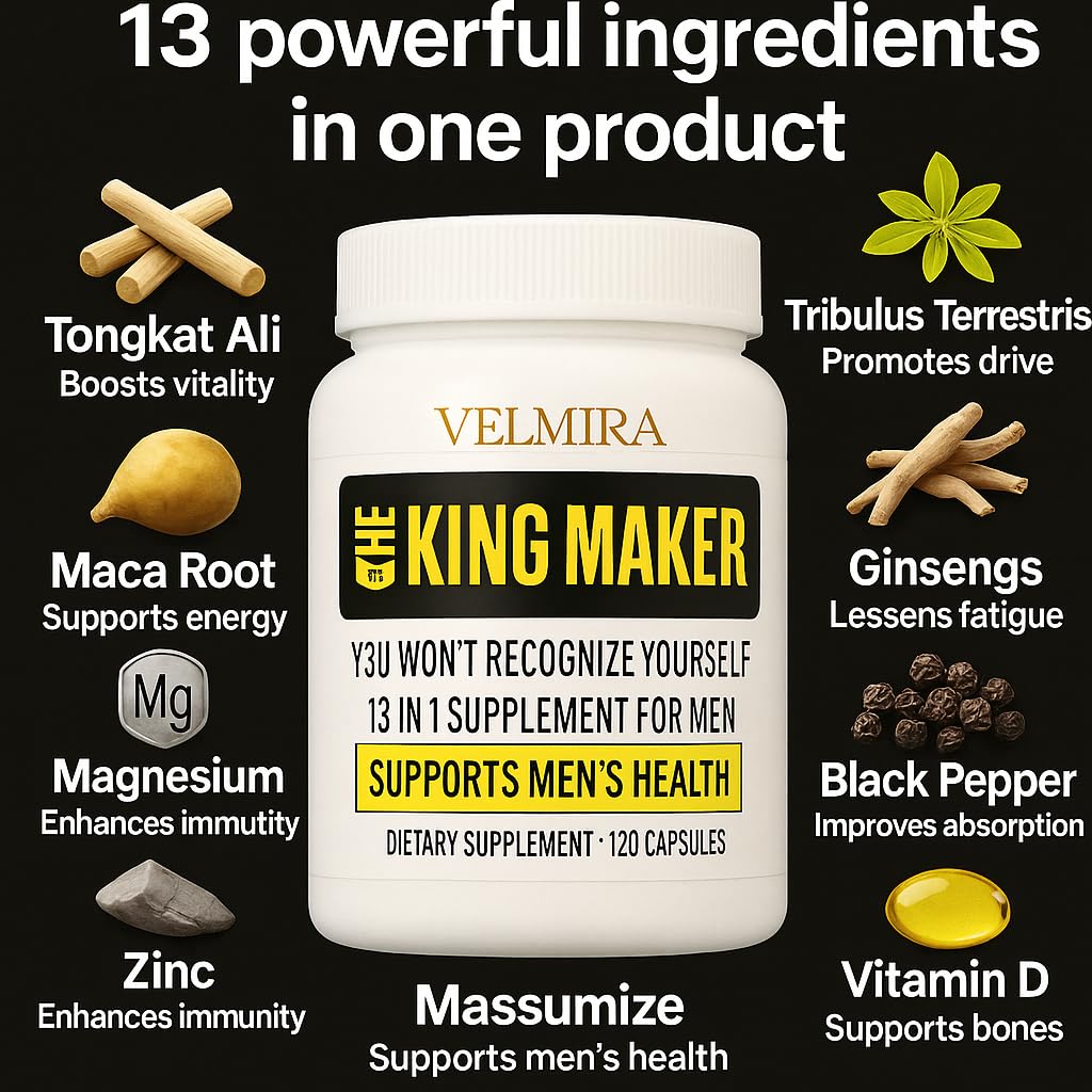 Velmira King Maker packaging box displayed to emphasize a 13-in-1 blend.