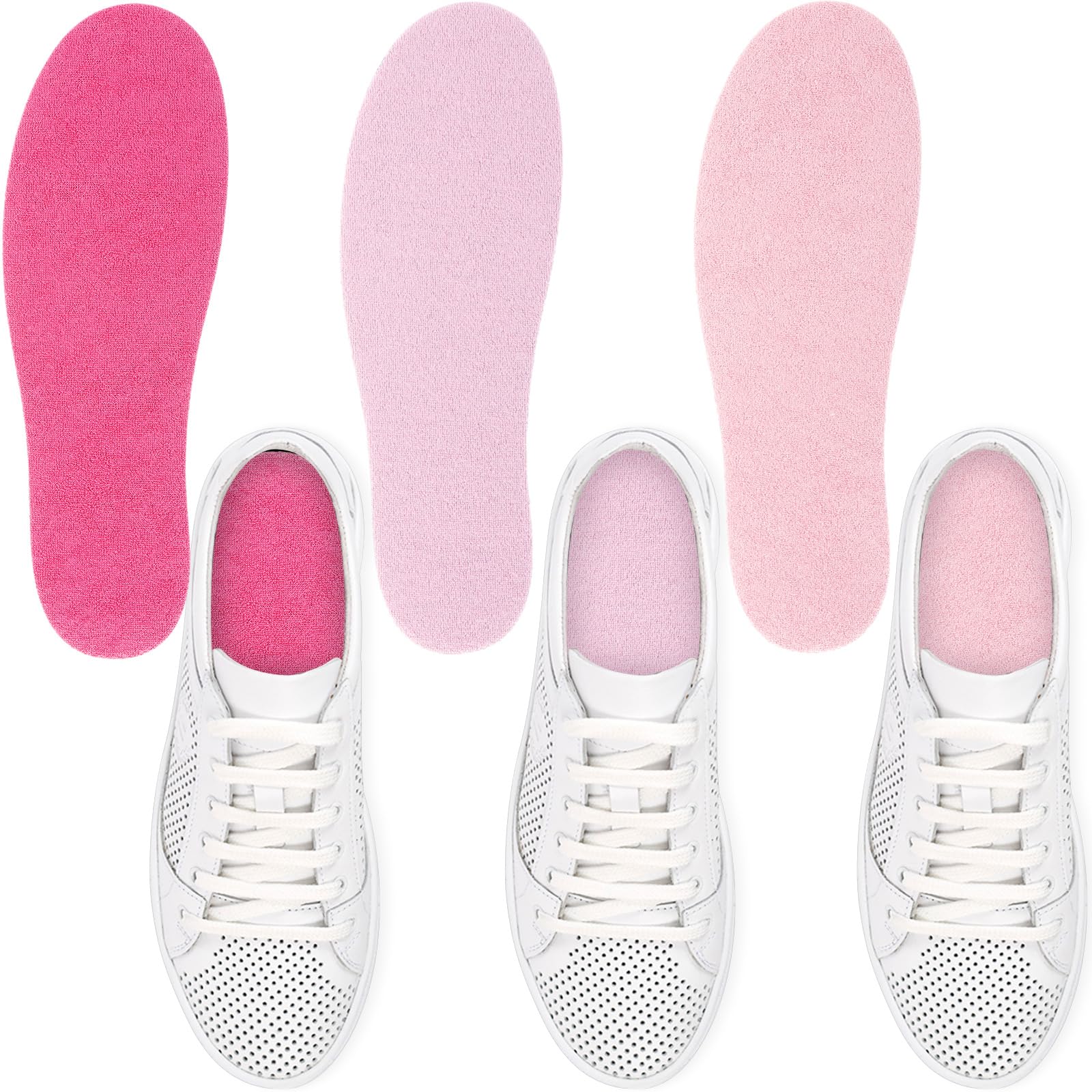 Velmitten Pink Series sockless liner 3-pair pack keeps shoes clean and comfortable.