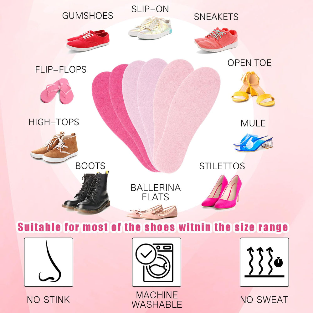 Velmitten Pink Series machine-washable insoles simplify care.