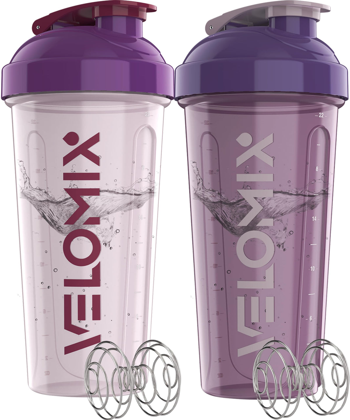 VELOMIX 28oz shaker bottle in purple with leak-proof design for on-the-go shakes.