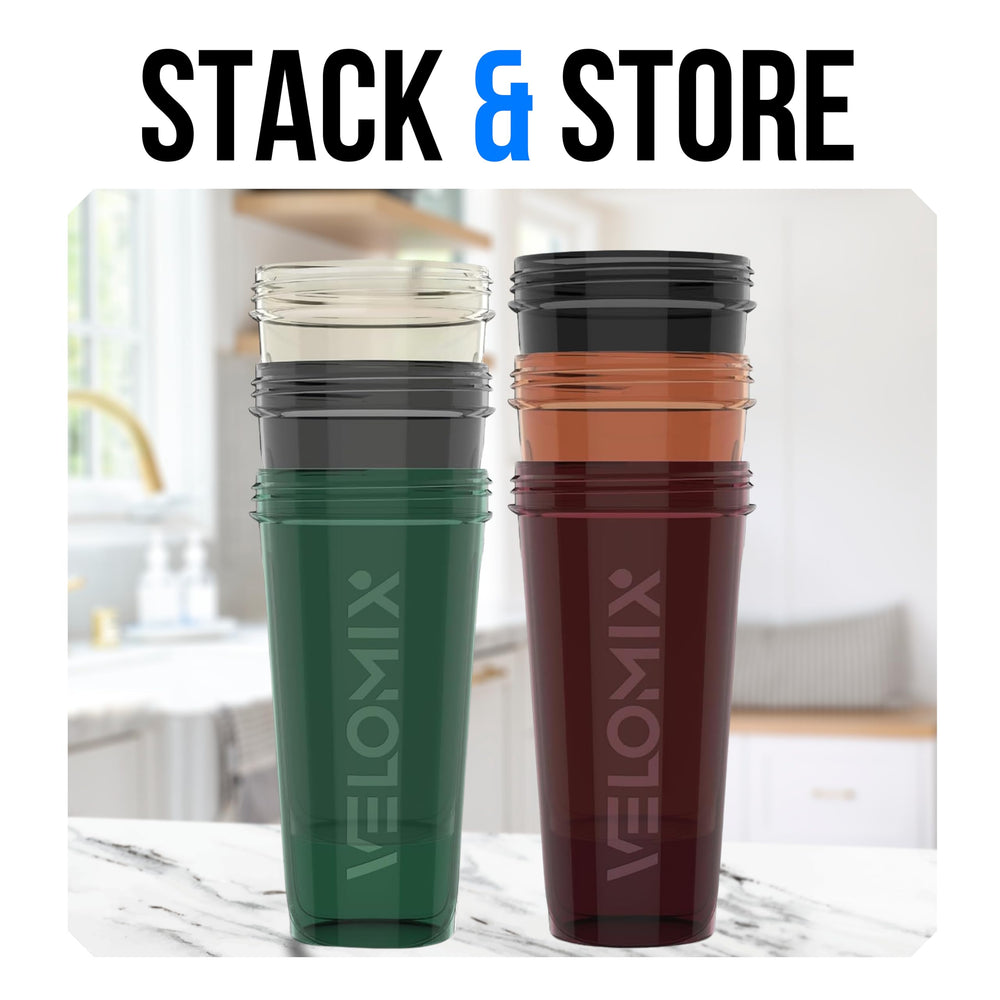 VELOMIX 28oz shaker fits easily in gym bag and cup holder.
