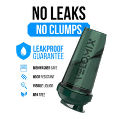 VELOMIX 28oz leak-proof lid seals securely for on-the-go use.