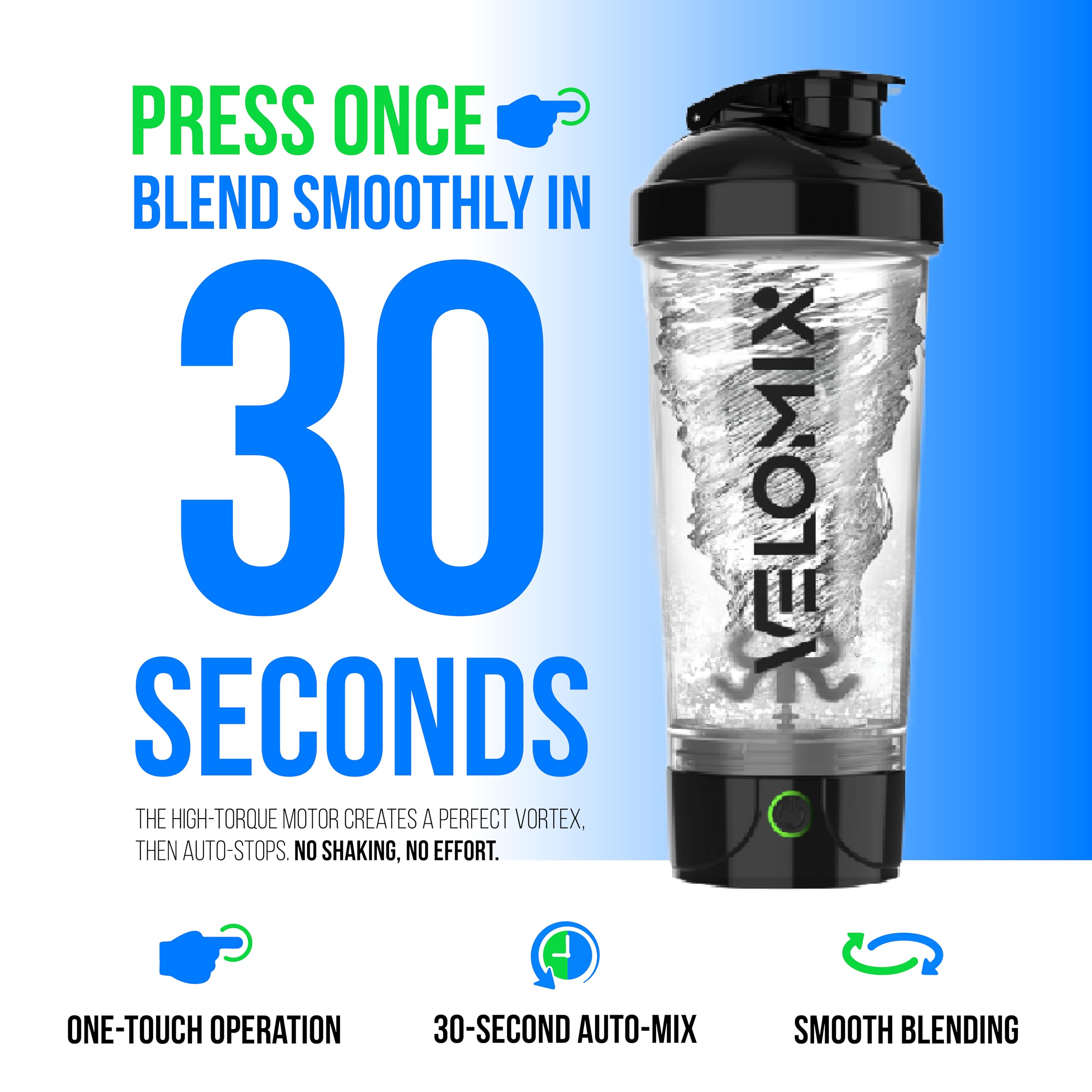 VELOMIX electric shaker blending smoothly for lump-free shakes