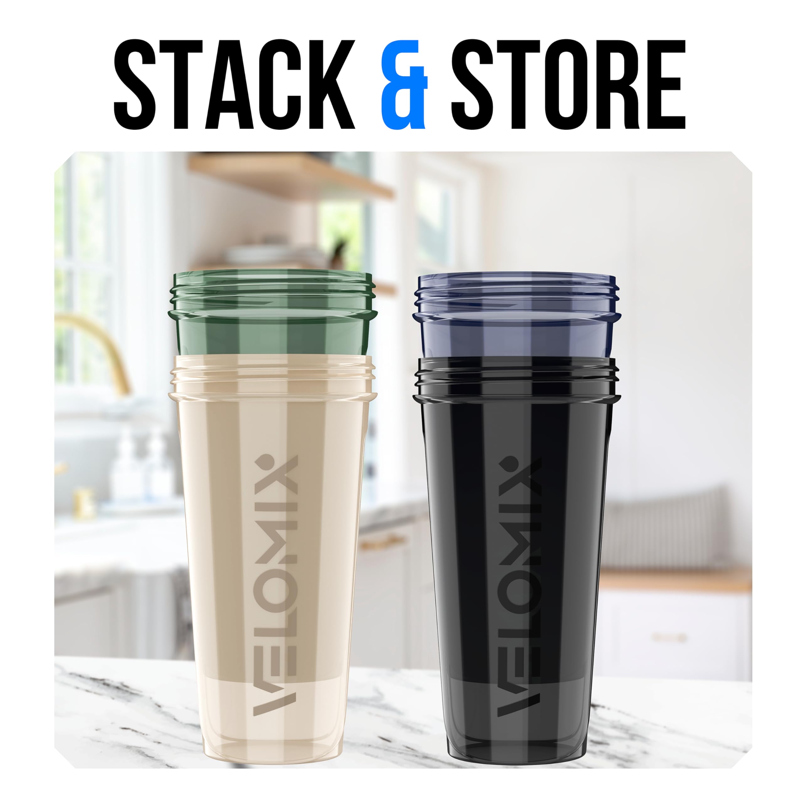 Velomix Forest Edge dishwasher-safe bottle and whisk for quick cleanup