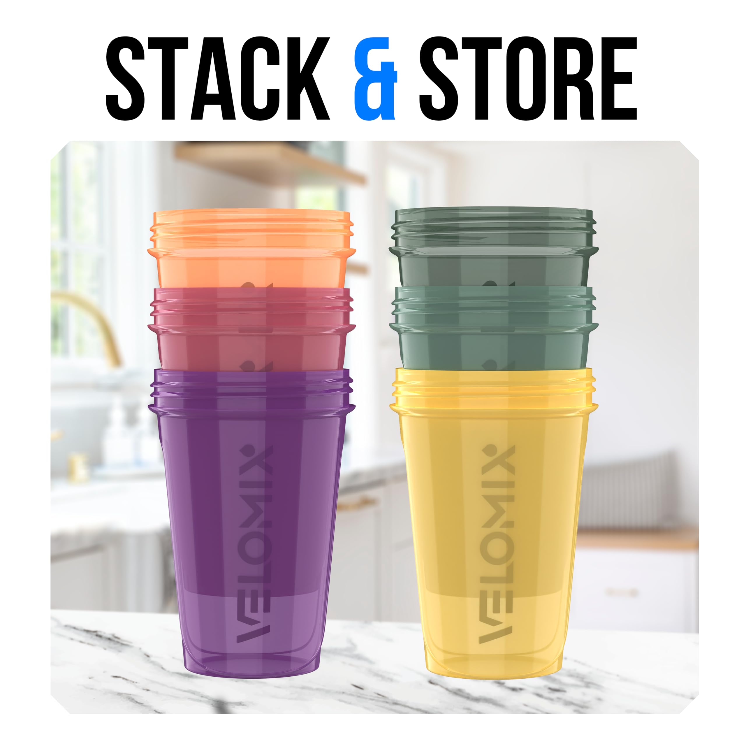 Velomix Nature Tones 6-pack easy-clean design speeds rinse after workouts.