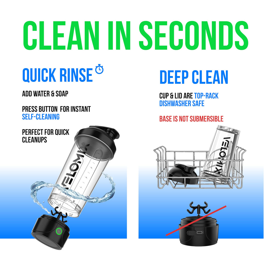 Self-cleaning cycle on VELOMIX shaker saves time after training