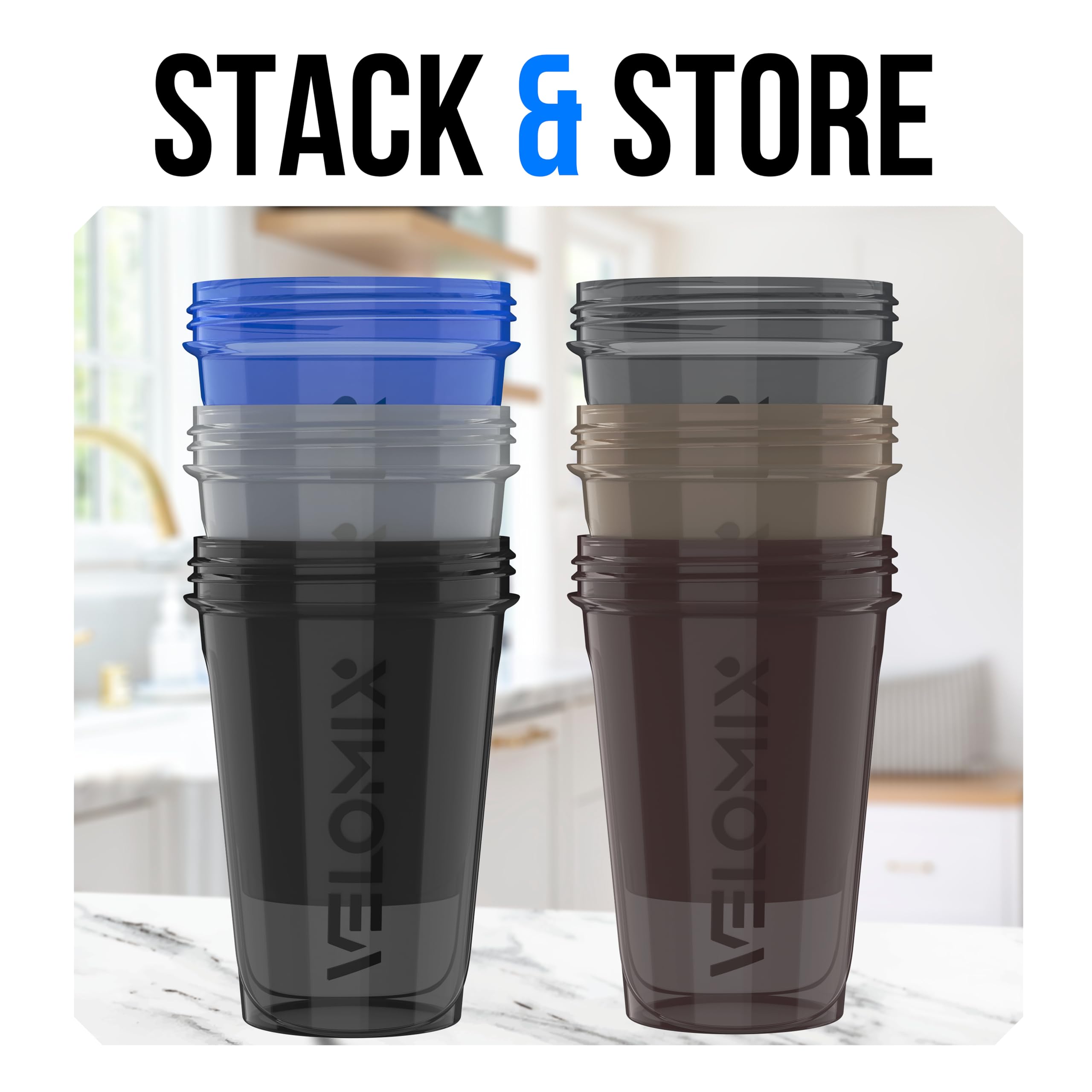 Velomix shaker 20 oz dishwasher-safe top rack; easy cleaning after workouts.