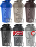 VELOMIX -6 PACK Shaker Cups 20 oz with 6x Wire Whisk – Leak-Proof Protein Shaker Bottle Set