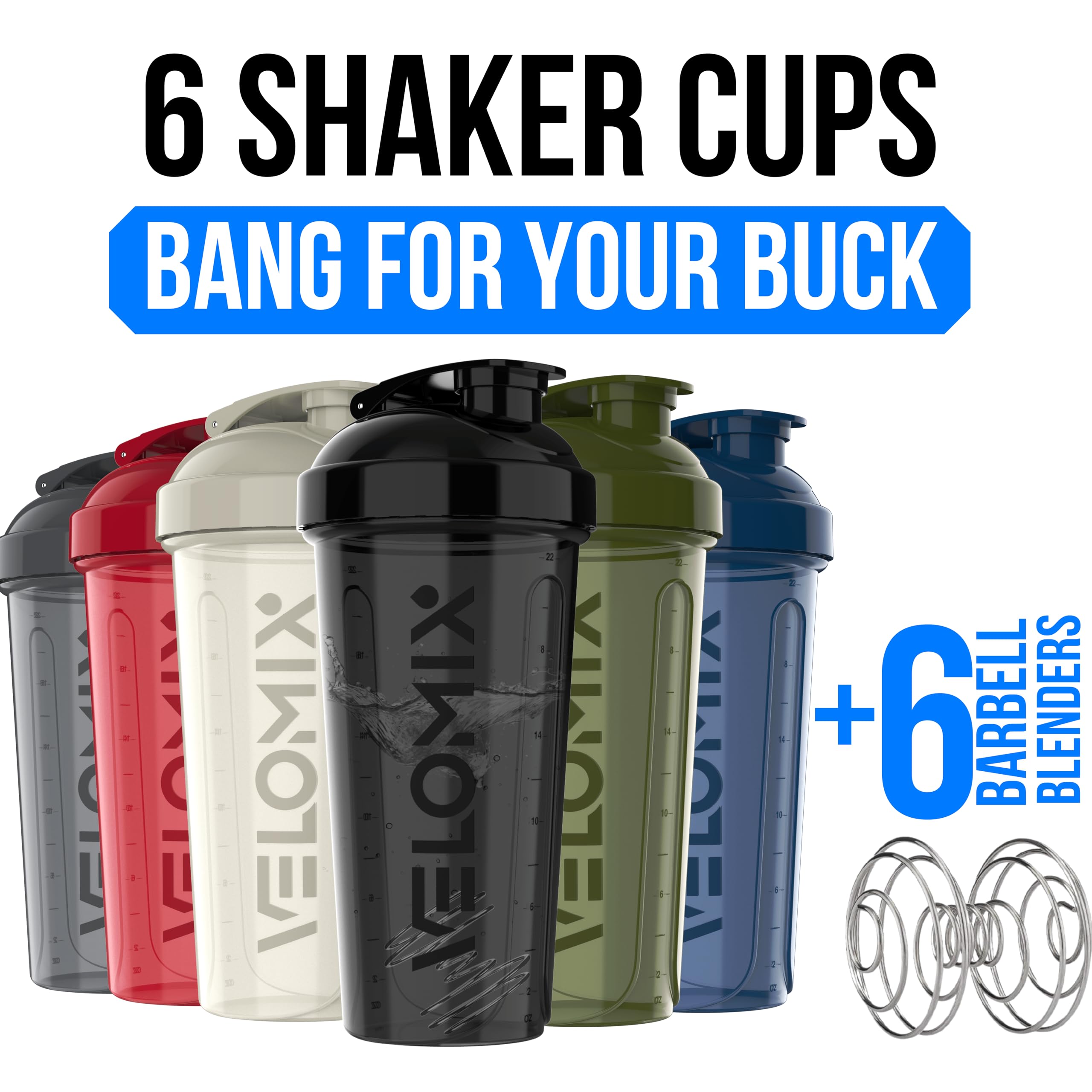 VELOMIX Stealth Edition 28oz shaker with lid off, easy cleaning on the go.
