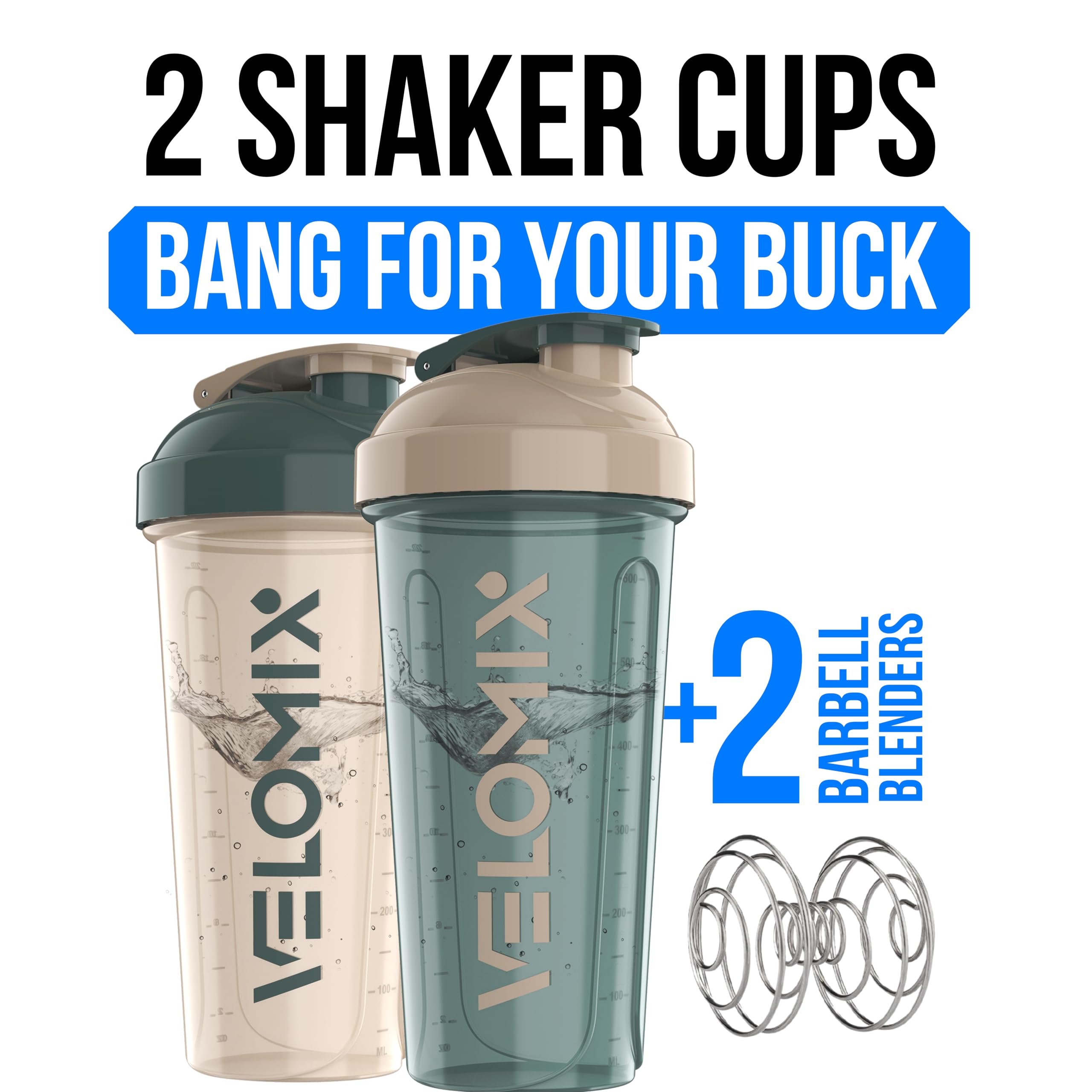 VELOMIX wire whisk inside shaker ensures smooth shakes with minimal lumps.