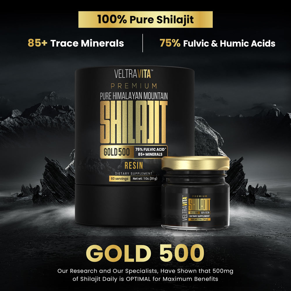 VeltraVita Shilajit Resin amber pour ready to dissolve