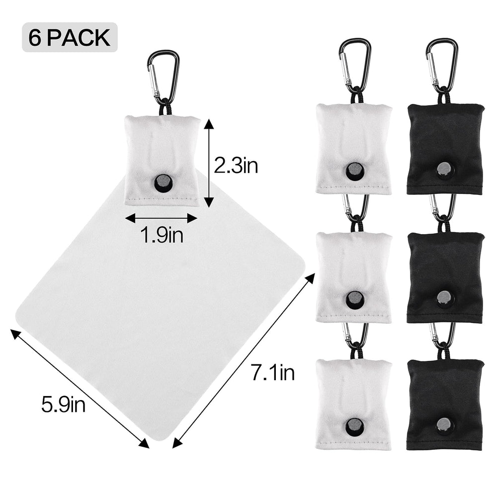 Vemiss cleaning cloth with carabiner clip for quick access on the go.