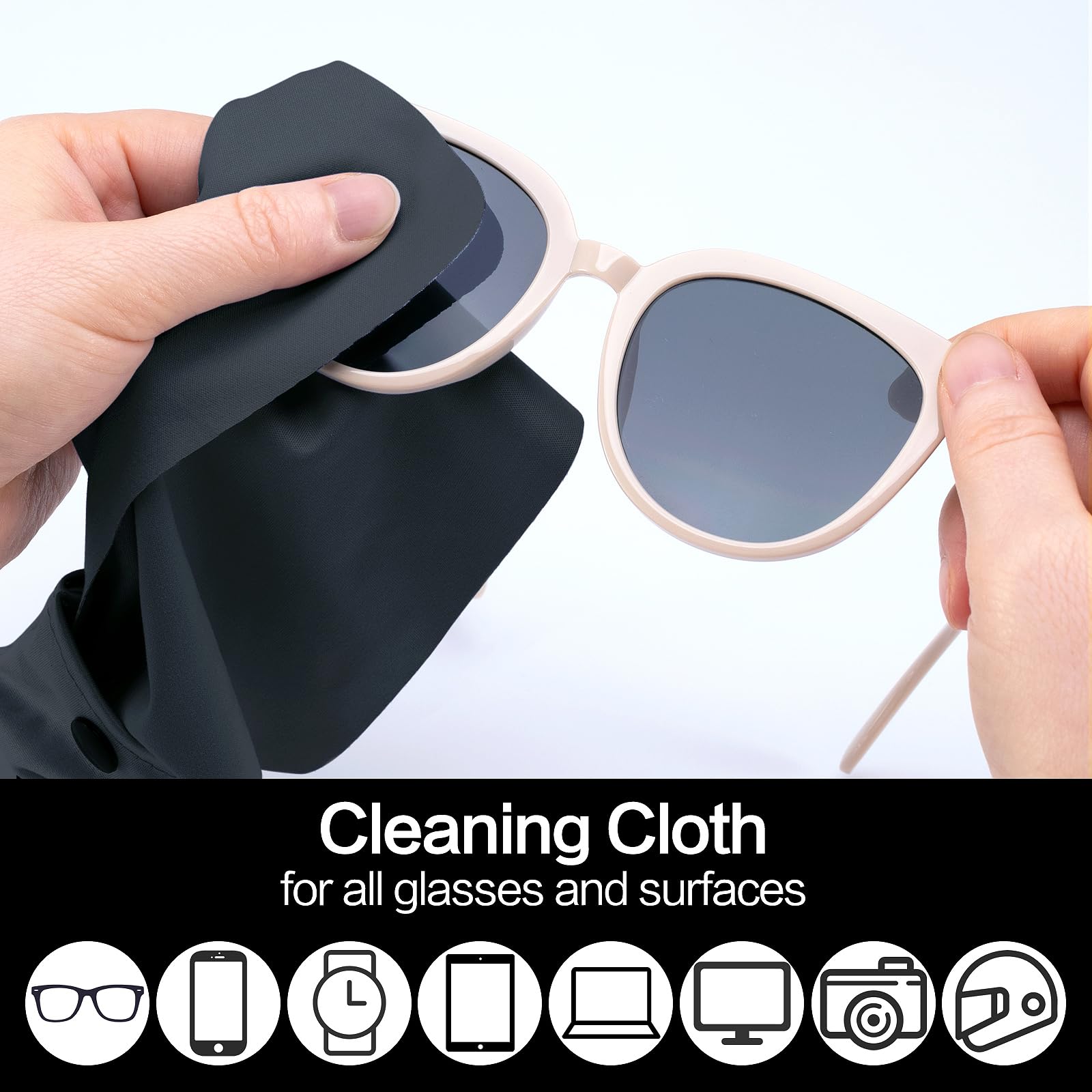 Vemiss reusable microfiber cloth stored in protective pouch for travel.