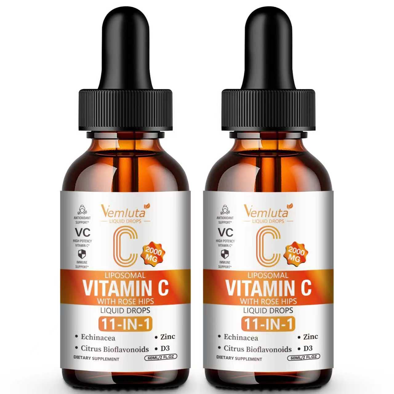 Vemluta 2 pack liposomal Vitamin C bottle for daily immune support