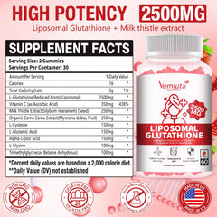 Vemluta gummies close-up showing strawberry chew and glossy texture for easy daily use.