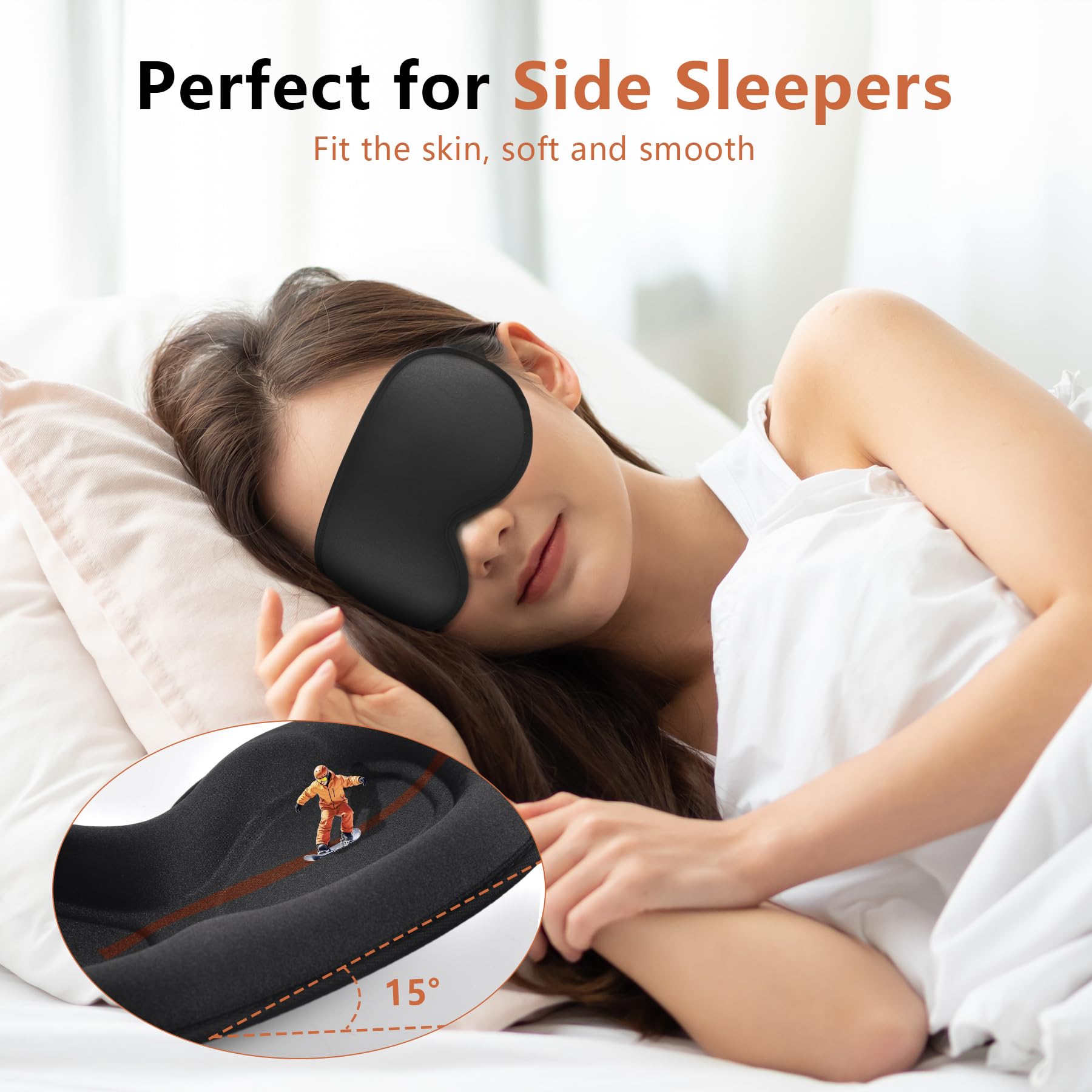 VENMATE 3D contoured cup design allows blinking without pressure on eyelids