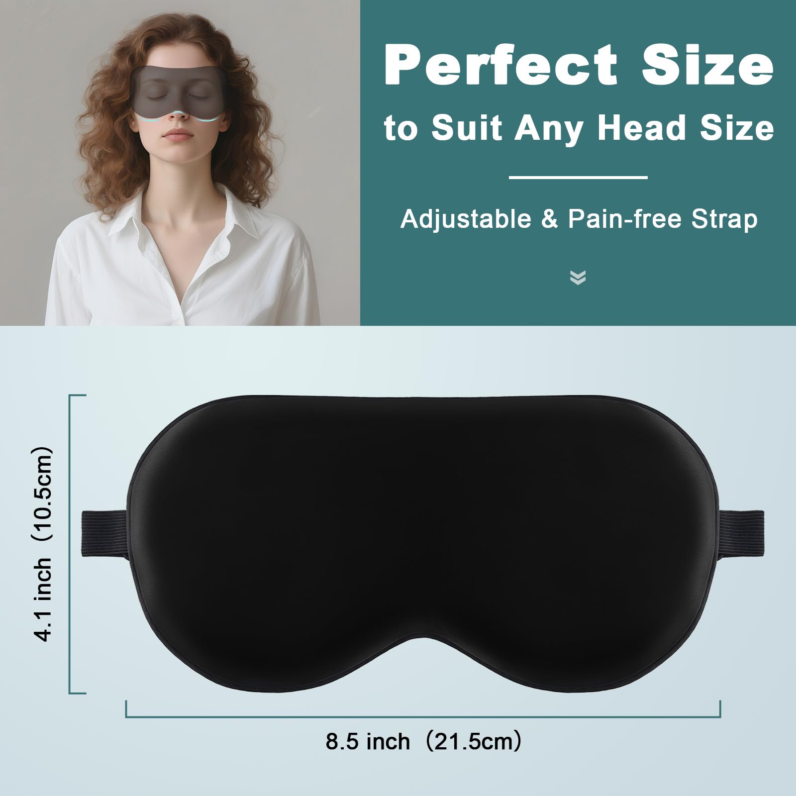VENMATE sleep mask with adjustable strap for secure, comfortable wear during travel
