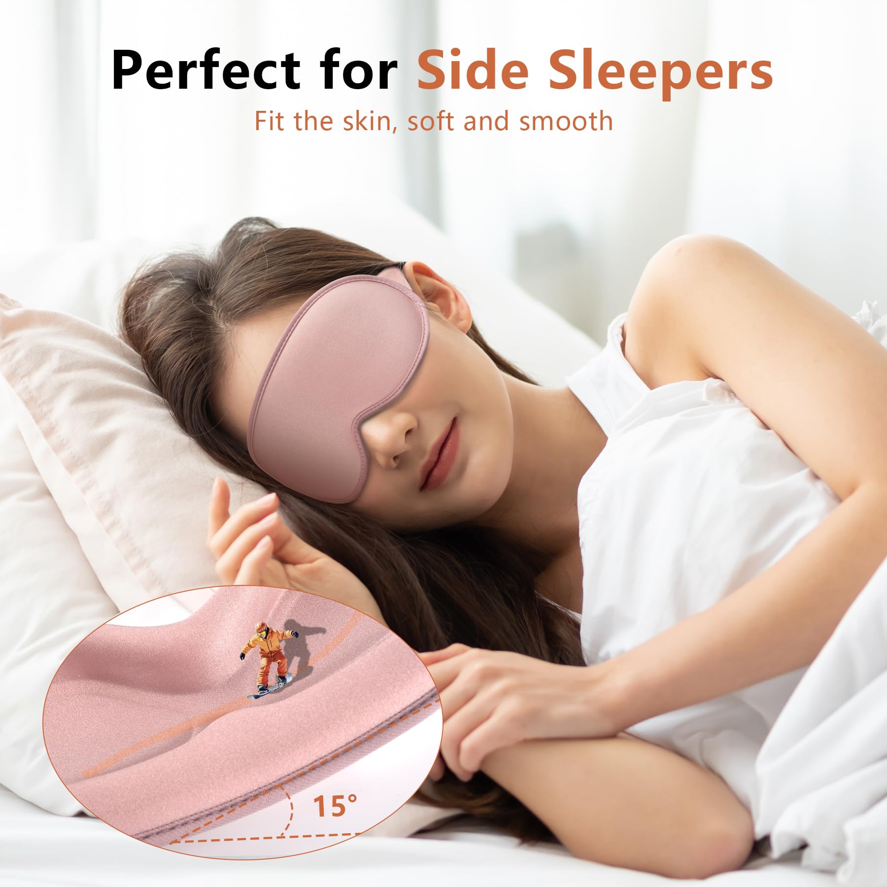 VENMATE sleep mask features a 22mm nose bridge for better light blocking.