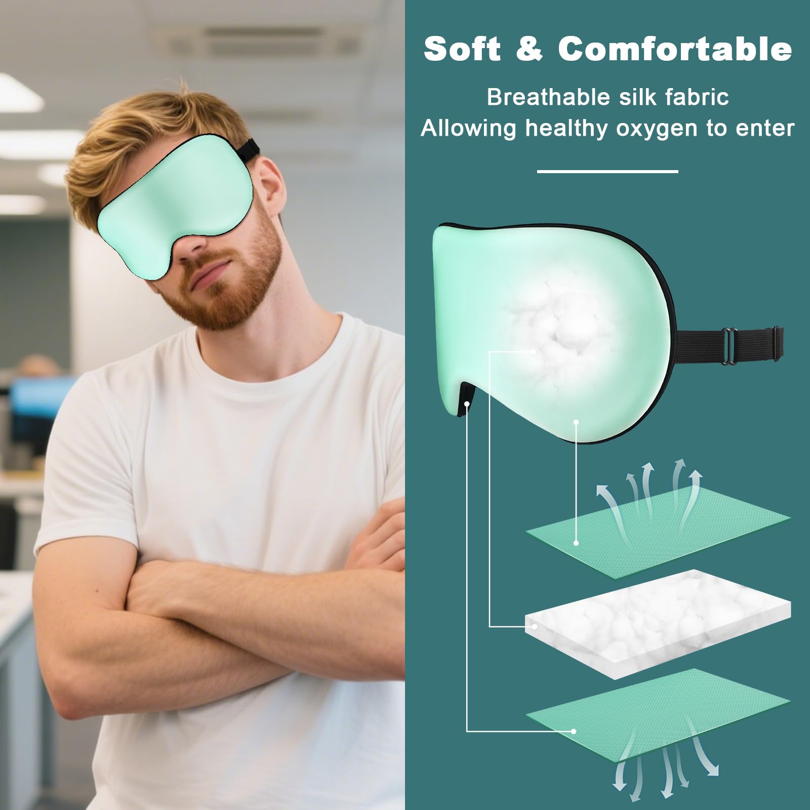 VENMATE travel sleep mask with compact pouch for on-the-go rest.