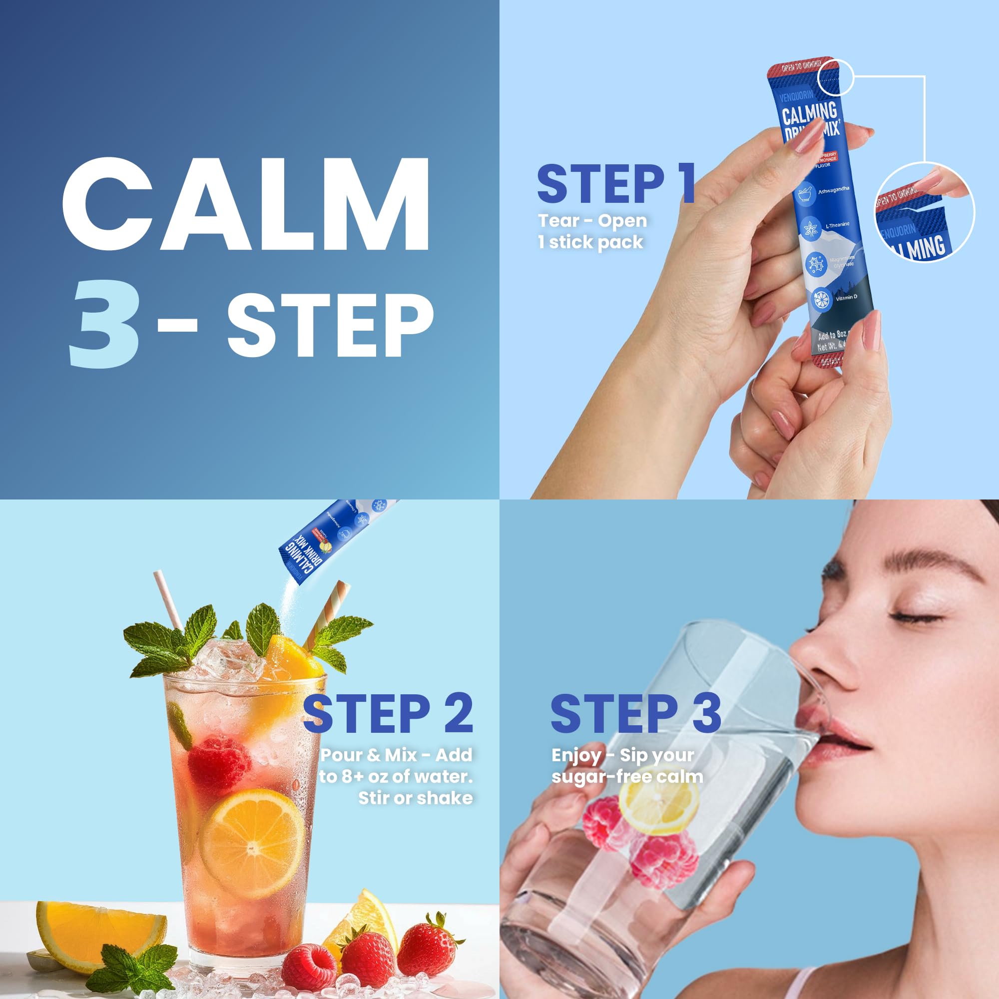 Venquorin Super Cortisol Calm Vitamin D3 symbol indicates daytime balance