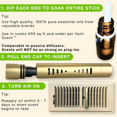 Vent Scent adjustable strength twist controls scent intensity.