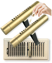 Vent Scent brown diffuser on a vent delivers steady fragrance.