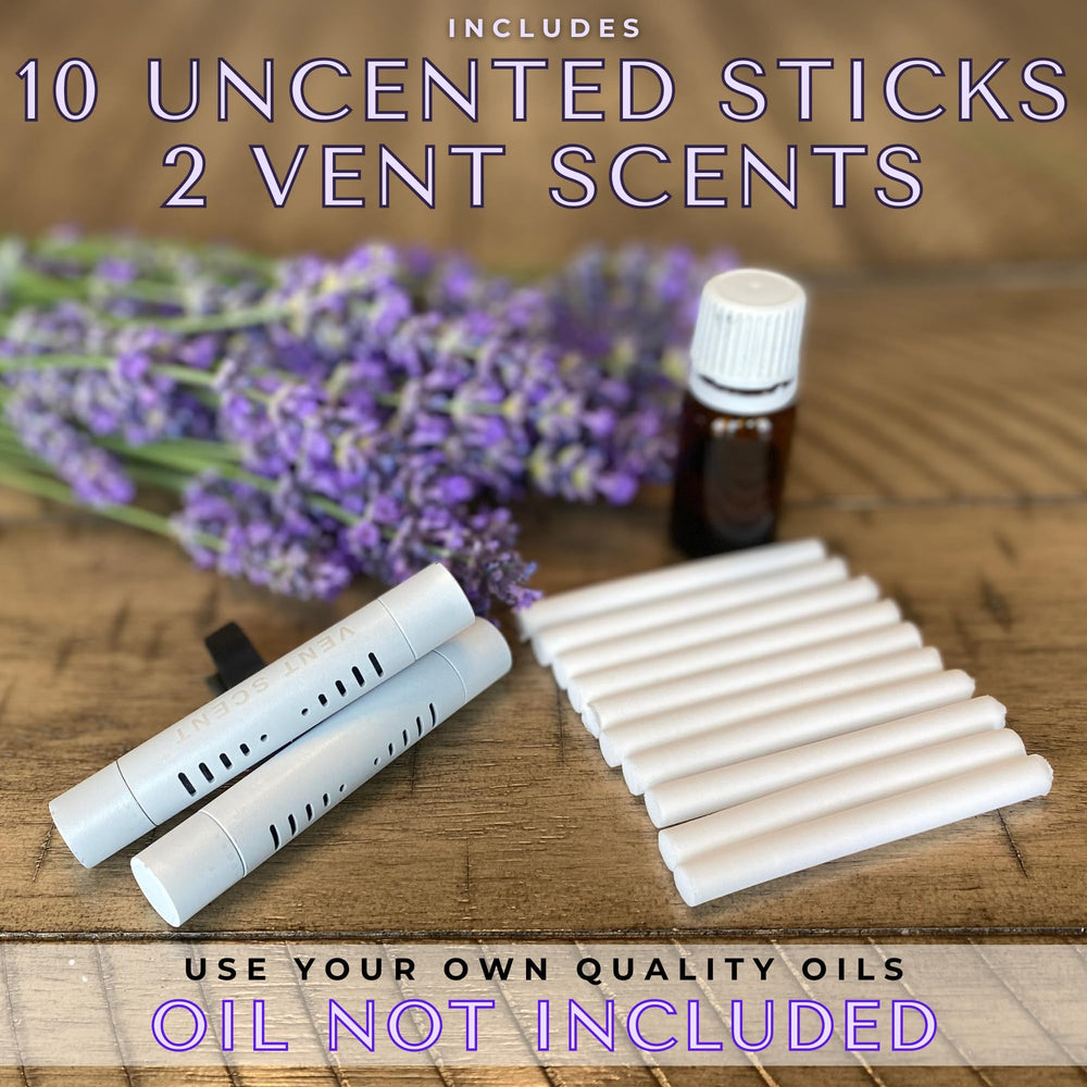 Vent Scent two-pack sticks ready for oil application to tailor scents.