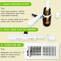 Vent Scent unscented cotton sticks awaiting your preferred essential oil blend.