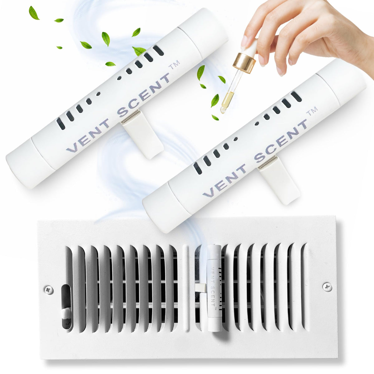 Vent Scent whole-home diffuser setup on a wall vent for seamless fragrance distribution.