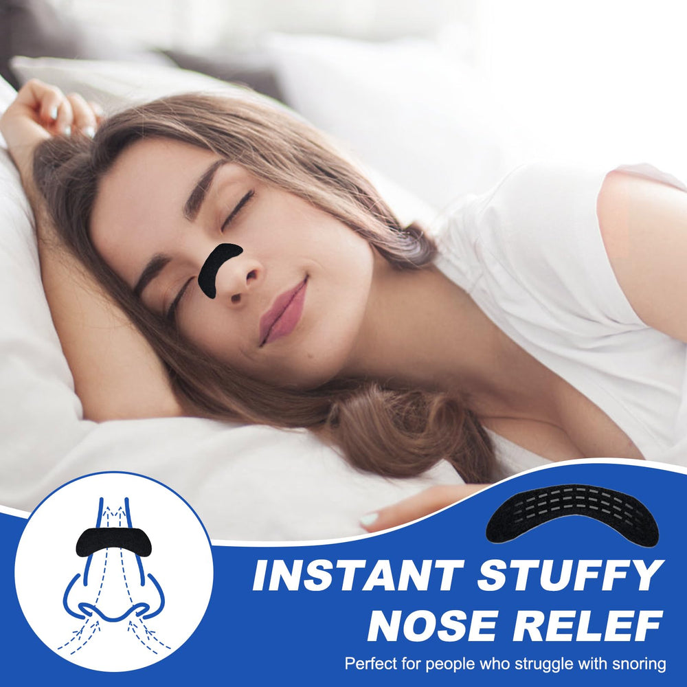 Ventro Vykor nasal strips worn during sleep for deeper rest.
