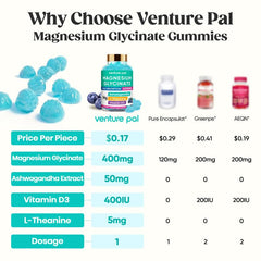 Venture Pal Ashwagandha gummy close-up for stress balance and everyday calm.
