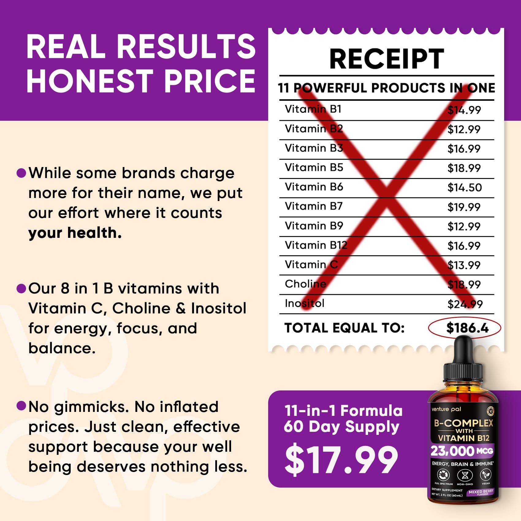 Drops dispensed into a glass with Venture Pal bottle