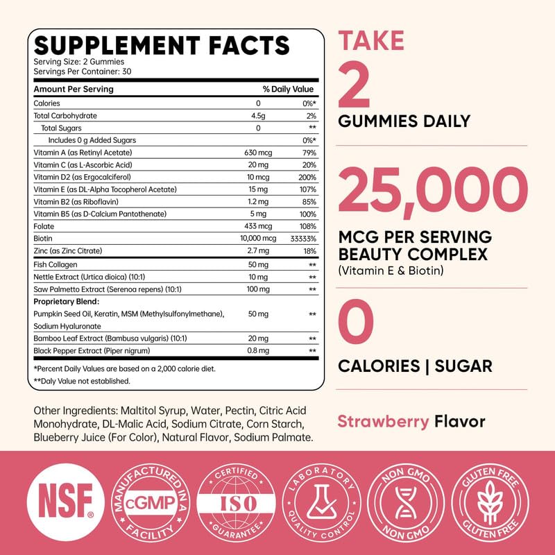 Venture Pal Biotin Gummies lab-tested badge assures potency and quality.