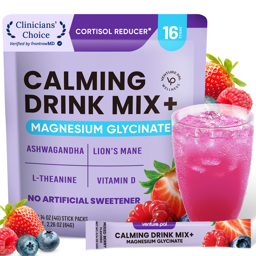 Venture Pal Calm Drink Mix bottle close-up for a relaxing mood