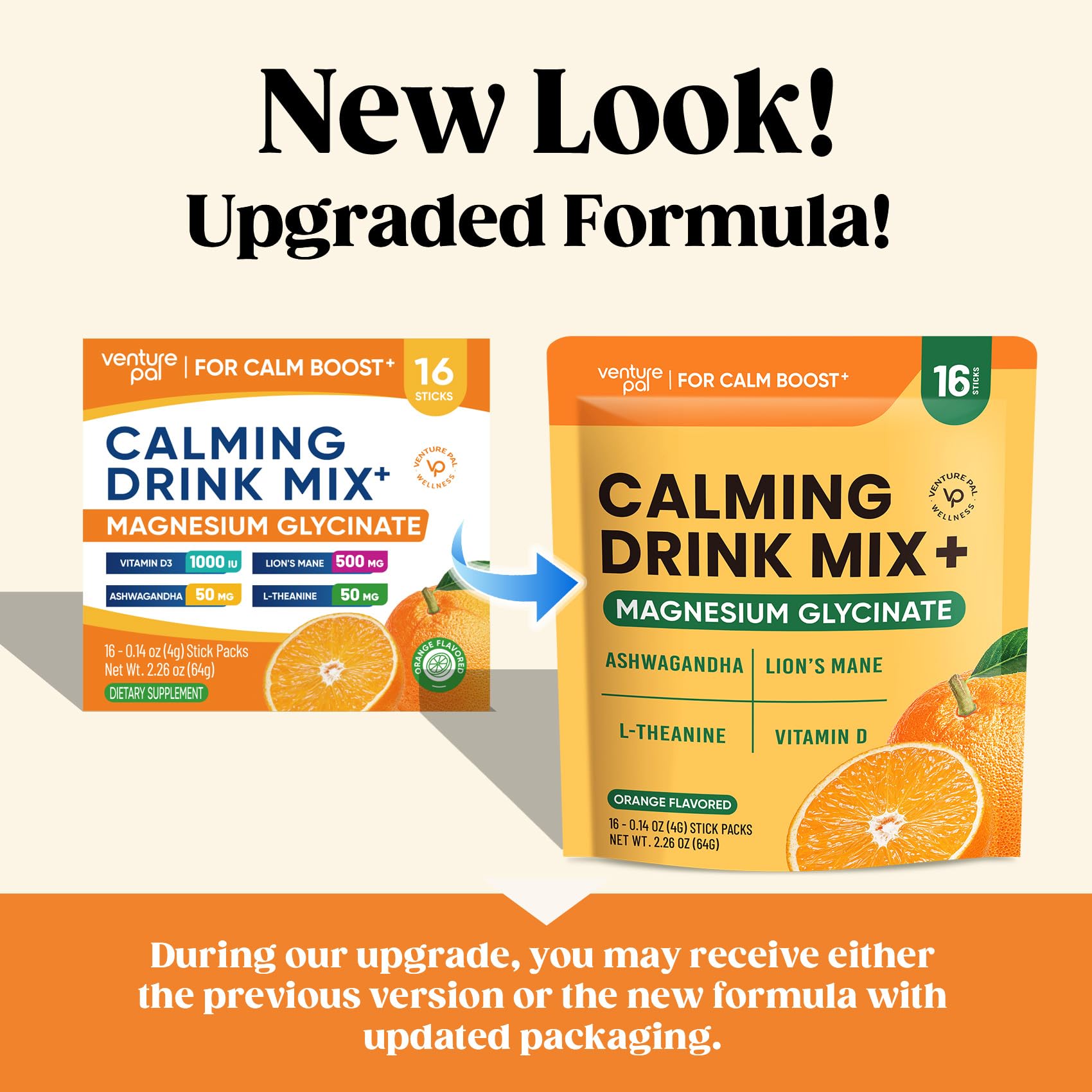 Dissolving powder in juice with Venture Pal Calm Drink Mix for convenient relaxation.