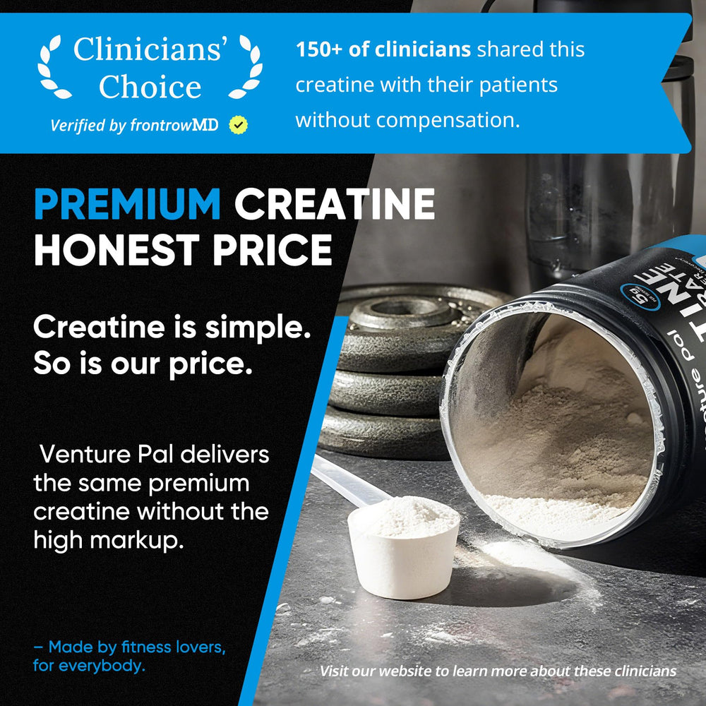 Venture Pal micronized creatine close-up highlighting 200-mesh texture for smooth mixing