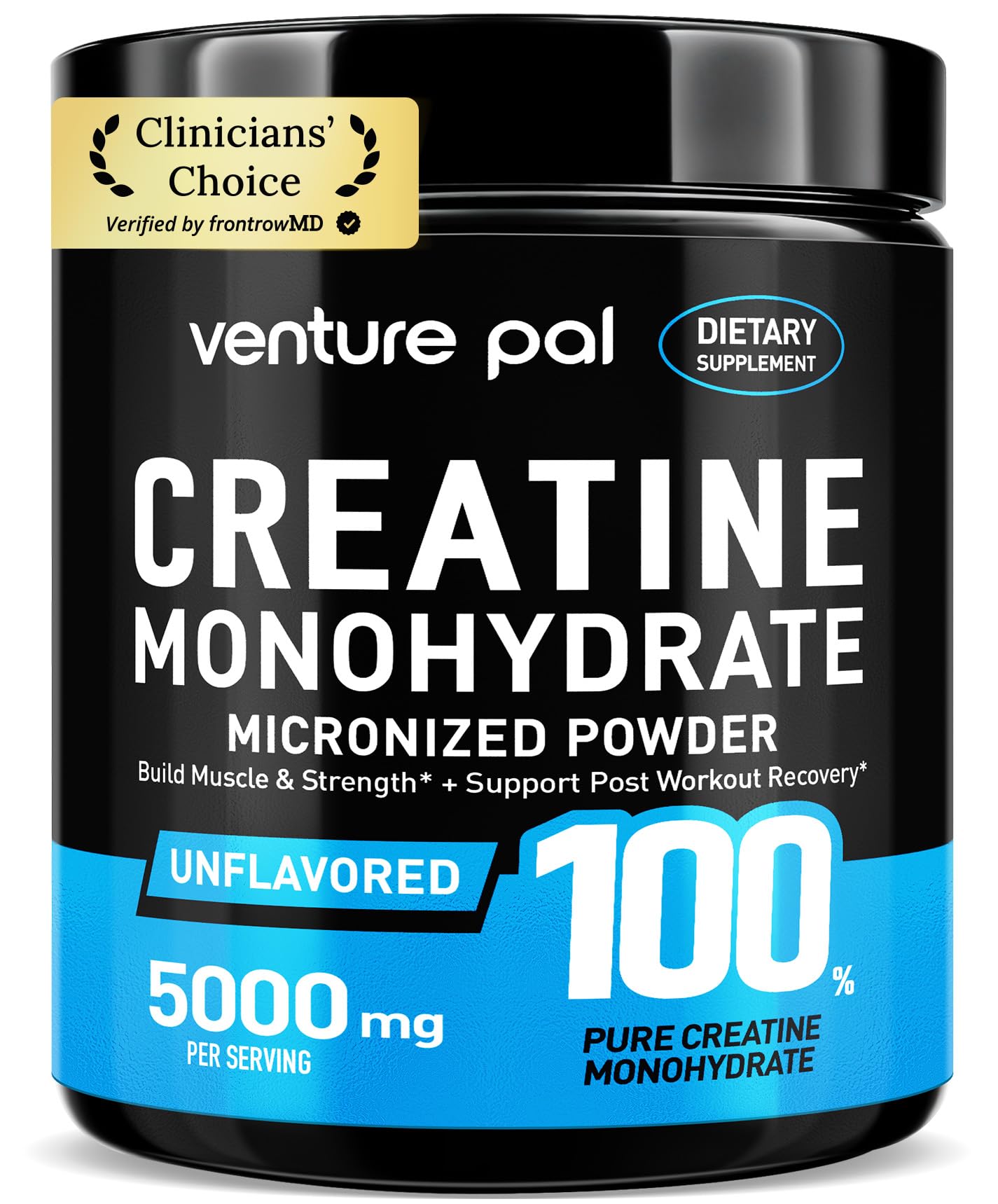 Venture Pal Creatine Powder unflavored scoop showing pure formula for reliable workouts