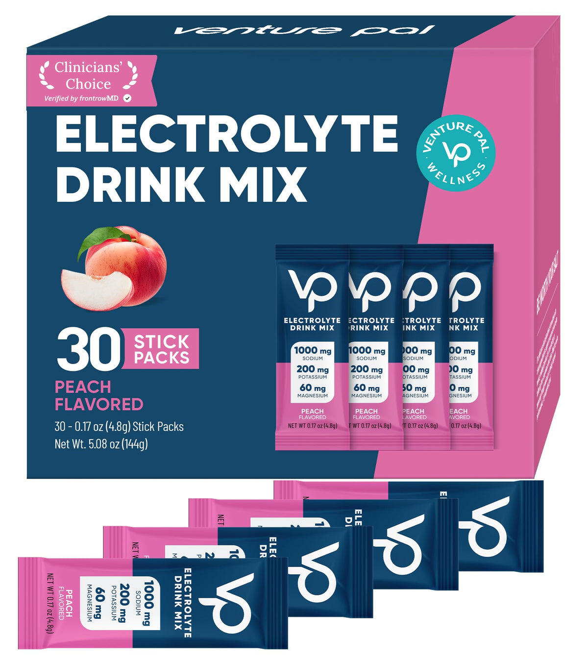 Venture Pal high-sodium electrolyte packet ready for on-the-go hydration.