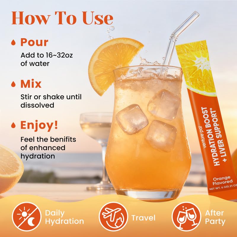 Venture Pal hydration packets with L-Theanine and Milk Thistle