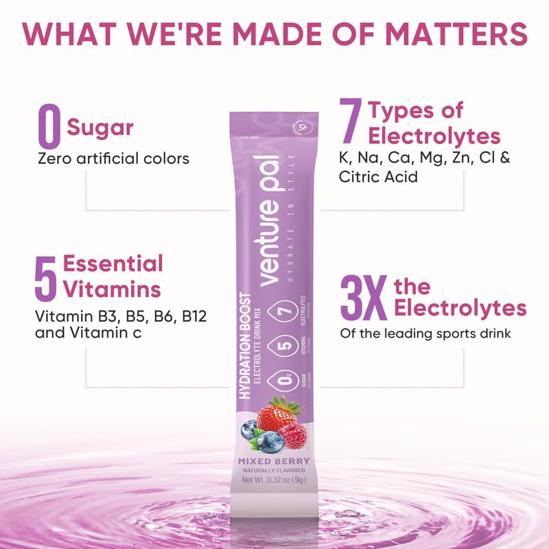Venture Pal keto friendly electrolyte mix for sugar free hydration.