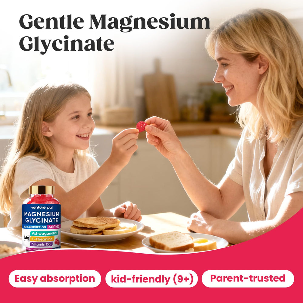 L-Theanine calm focus claim on Venture Pal gummy packaging