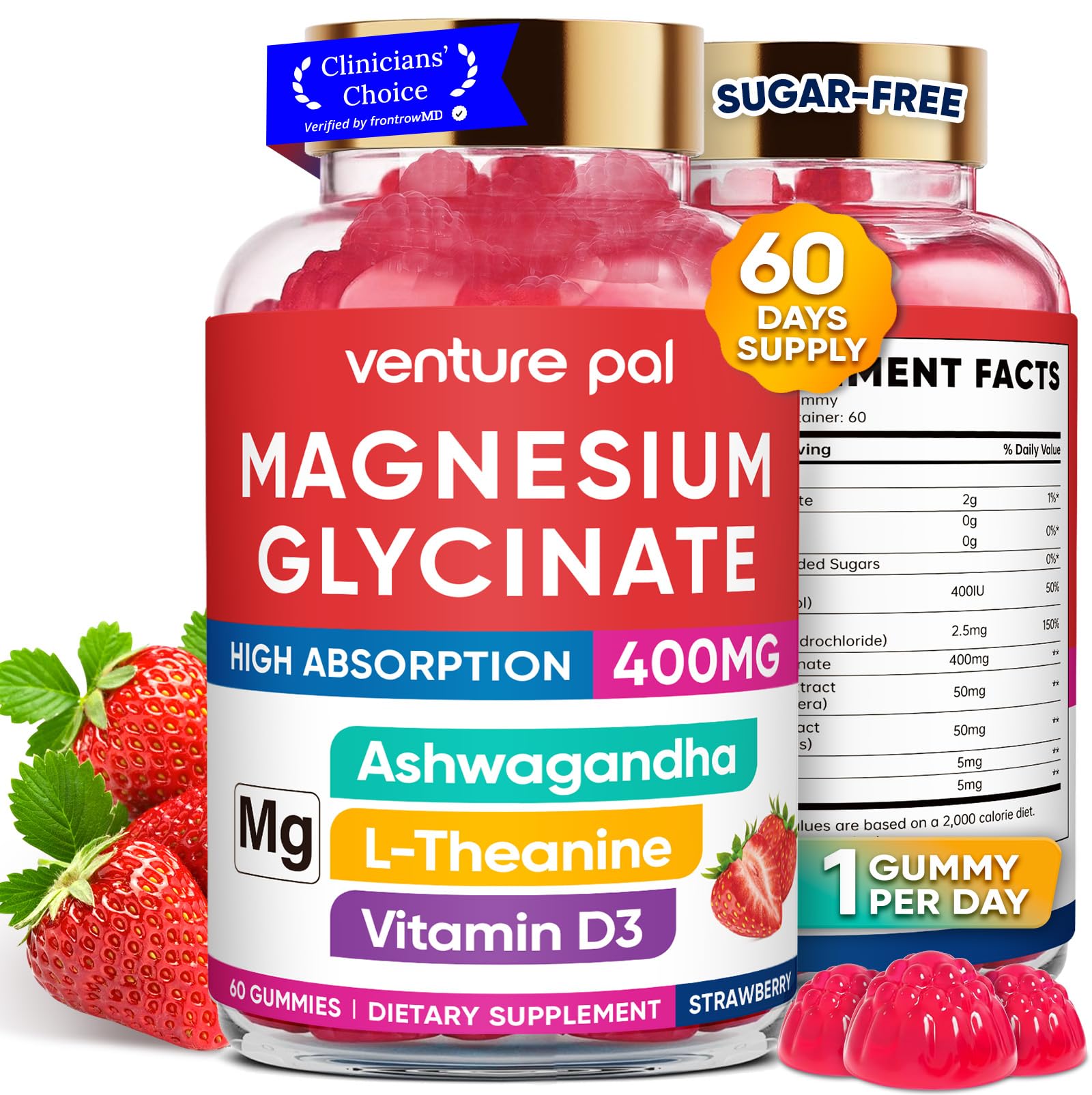 Venture Pal magnesium glycinate gummies bottle for daily calming support.