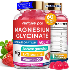 Venture Pal magnesium glycinate gummies bottle for daily calming support.