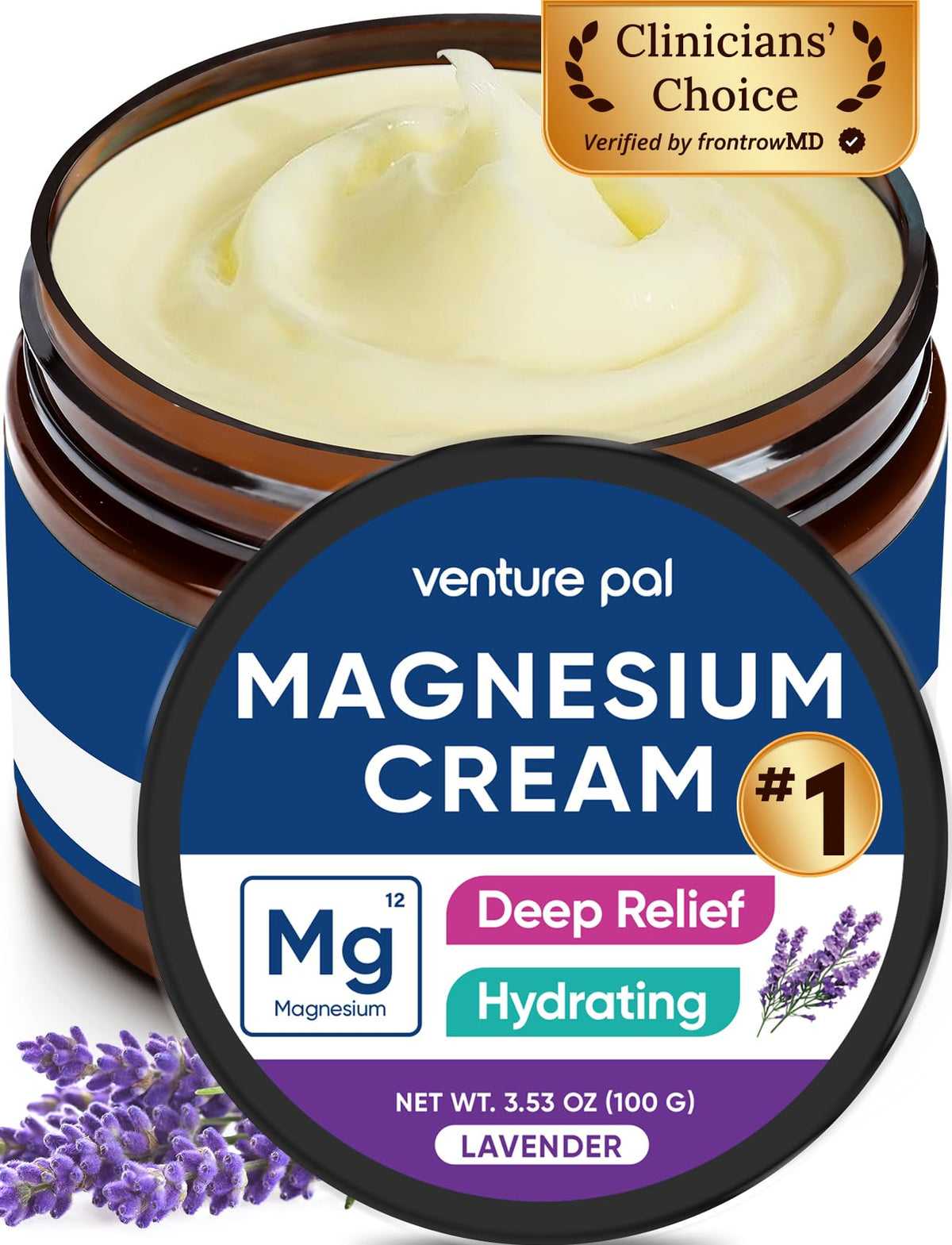 Venture Pal magnesium lotion bottle with pump for easy, mess-free application.