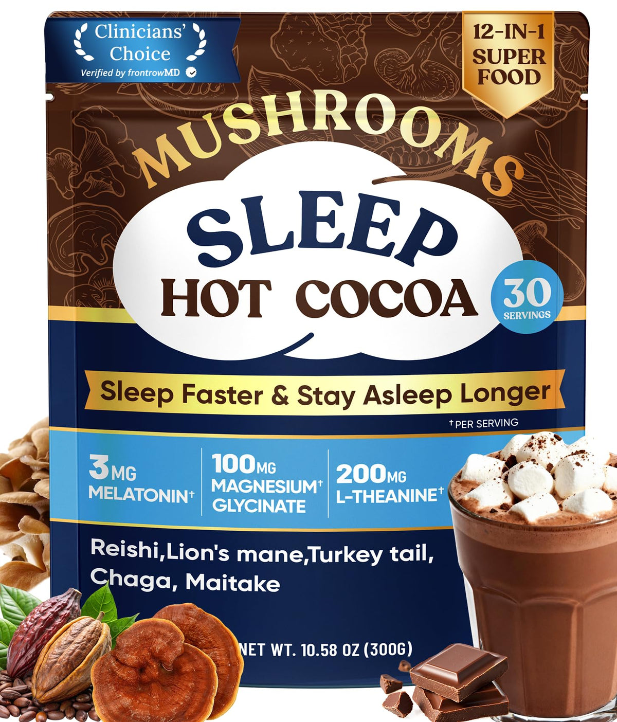 Venture Pal Mushroom Cocoa box front displaying branding and sleep-support blend.