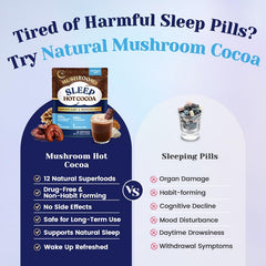 Venture Pal Mushroom Cocoa packaging opened, ready for a quick, calming preparation.