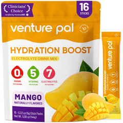 Venture Pal sugar-free electrolyte stick close-up for on-the-go hydration.
