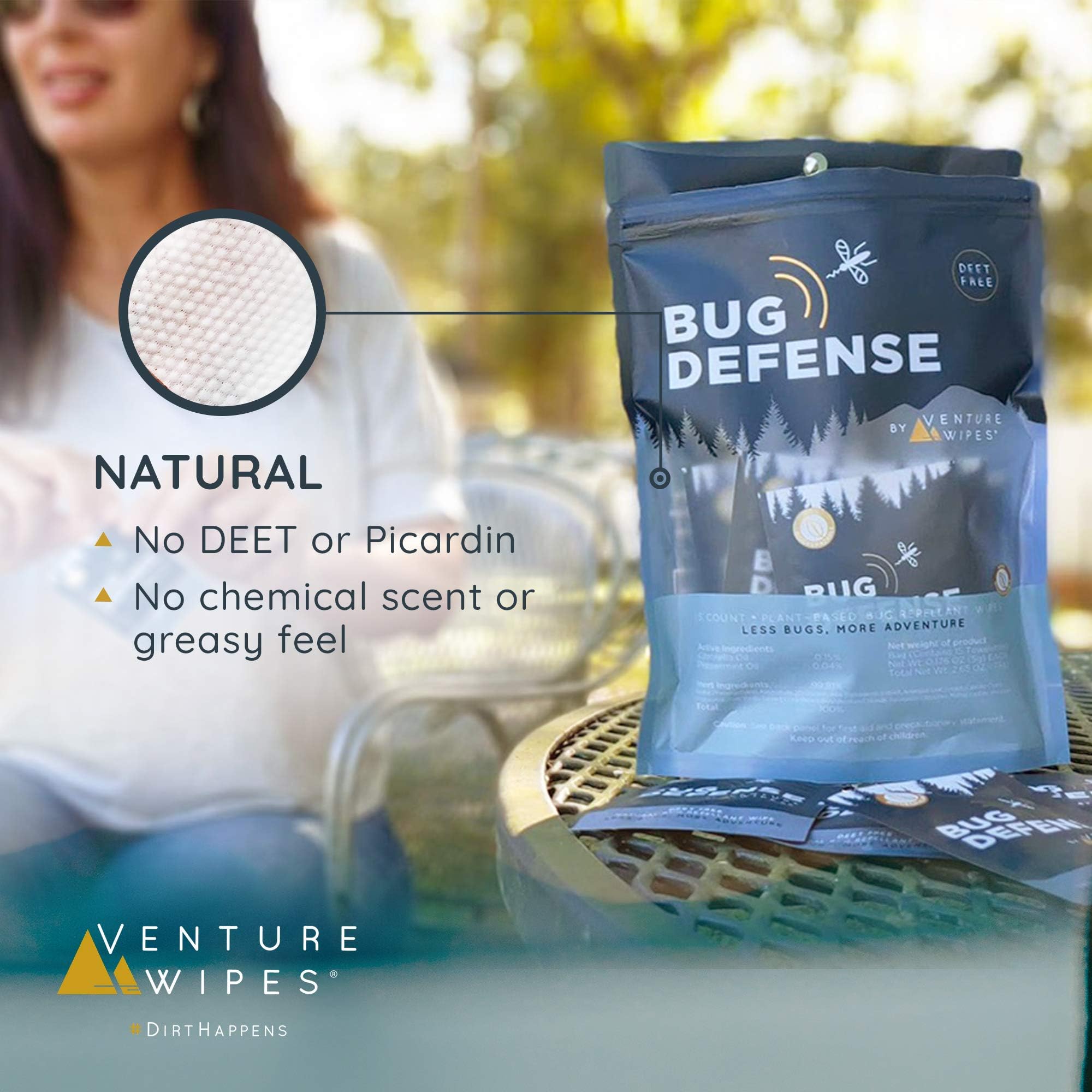 Venture Wipes apply on skin close-up shows easy, mess-free application