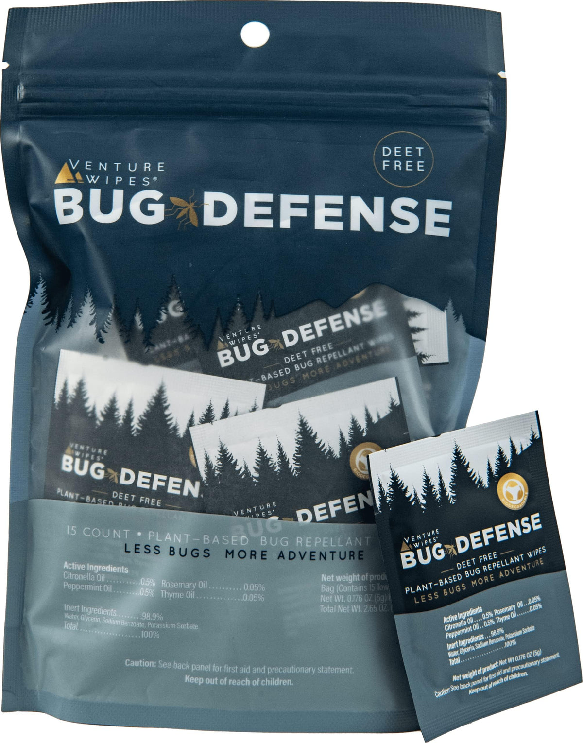 Venture Wipes natural mosquito repellent wipes pack for outdoor protection