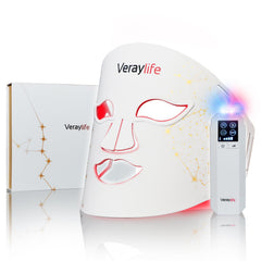 Veraylife red light therapy mask front view for at-home treatment options.